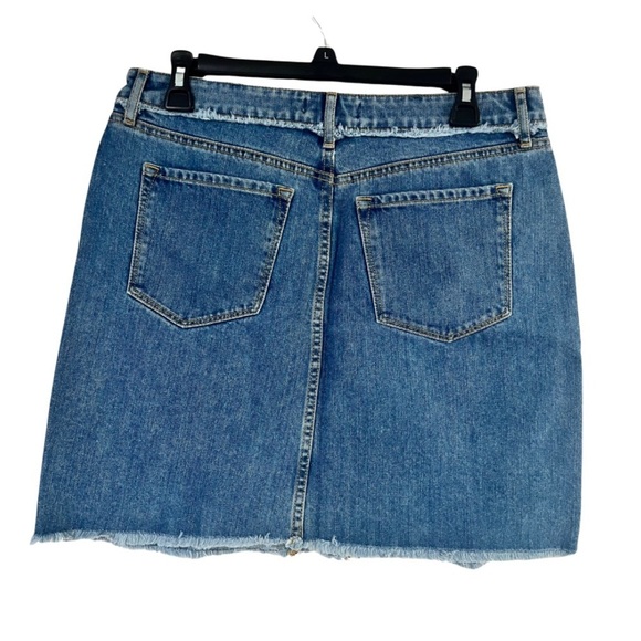 Made and Loved Loft Denim Mini Silhouette Frayed Skirt - Picture 3 of 9